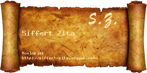 Siffert Zita névjegykártya